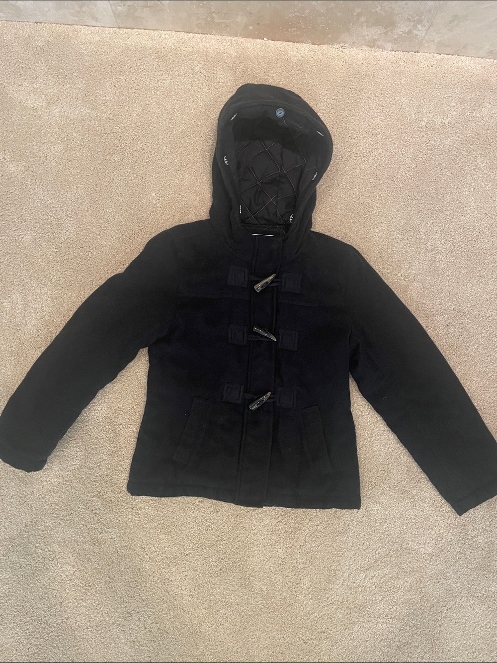 Girl’s Justice black hooded coat, size 10